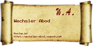 Wechsler Abod névjegykártya